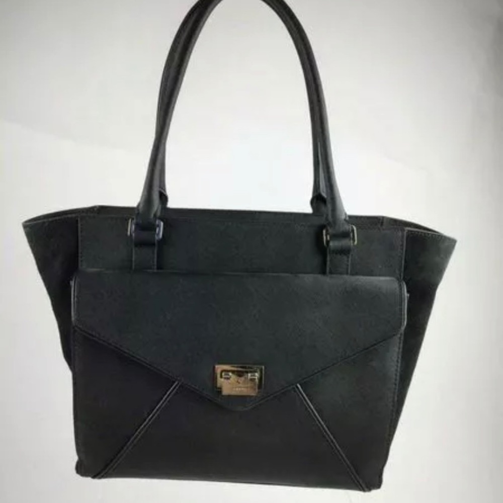 Kate Spade New York Black Leather Suede Trim Purse NWOT